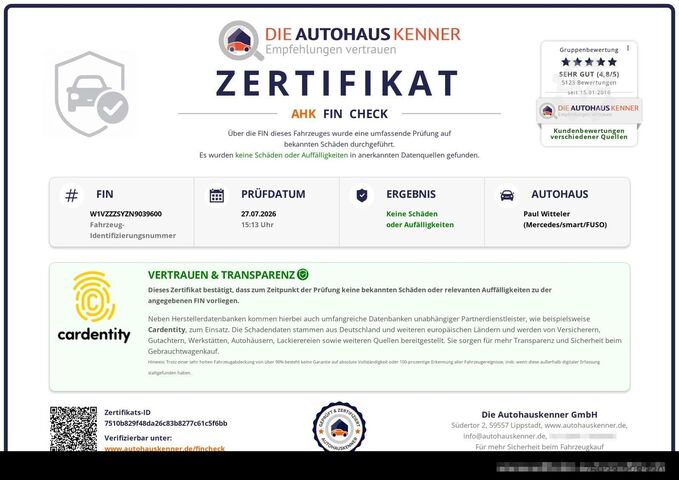 High top van VOLKSWAGEN VW Crafter Kasten Klima/Kamera/AHK