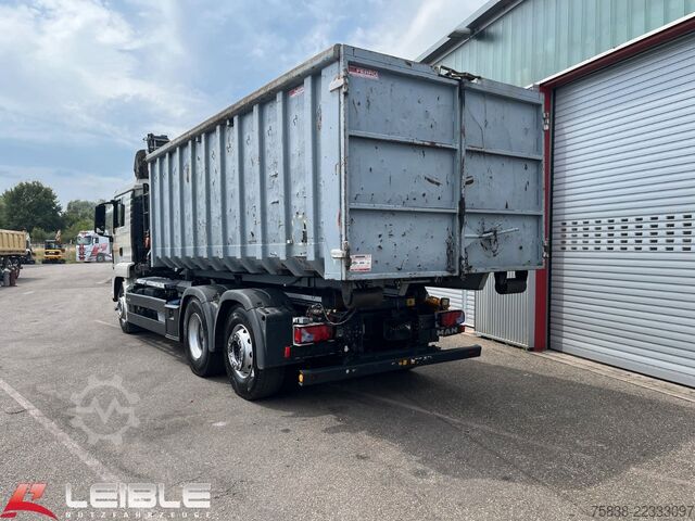 Roll-off tipper truck MAN TGS 26.460 6x2*Meiller RS21.65 ++ Kran Mulde