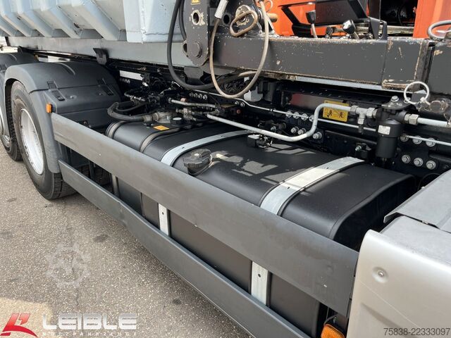 Roll-off tipper truck MAN TGS 26.460 6x2*Meiller RS21.65 ++ Kran Mulde