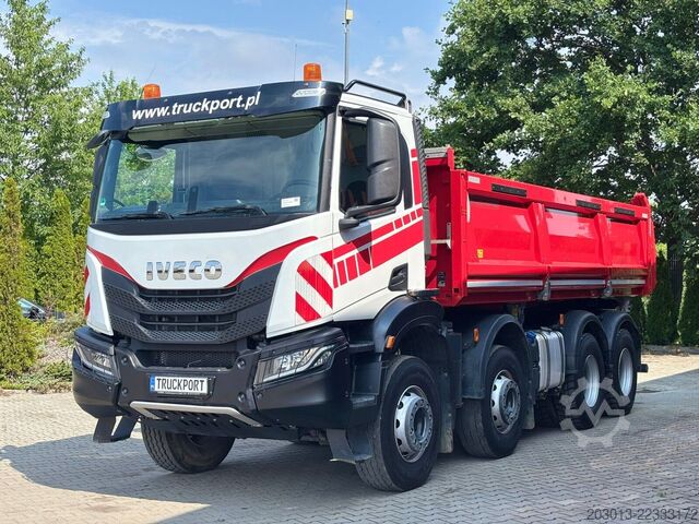 Three-sided tipper truck IVECO MS34Y 8x4 Euro6 Kipper Meiller Bordmatic