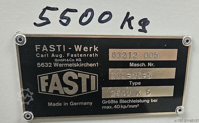 Schwenkbiegemaschine Fasti 212-25-5 Fasti 212-25-5