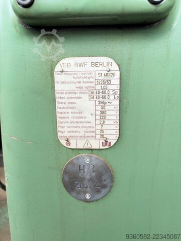 Innen- und Planschleifmaschine VEB BWF Berlin SI 40 X 70