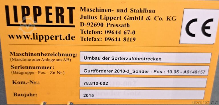 Belt conveyor Lippert 20520-750-600