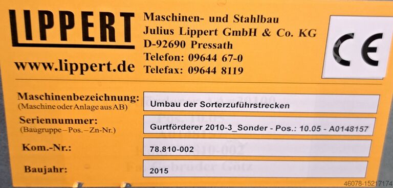 Belt conveyor Lippert 20430-750-600