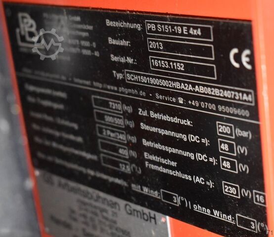 Scherenhebebühne PB Lifttechnik S151-19E4x4