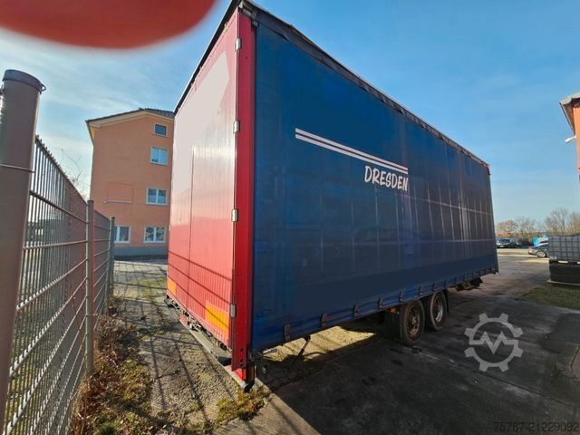 Anhänger mit Pritsche & Plane ACKERMANN-FRUEHAUF Tandem Gardine, Edscha,Hubdach