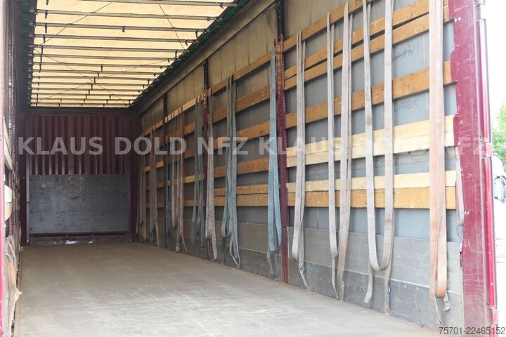 Open semitrailer with tarp KRONE SD Pritsche Plane XL MegaLiner Edscha Bordwände