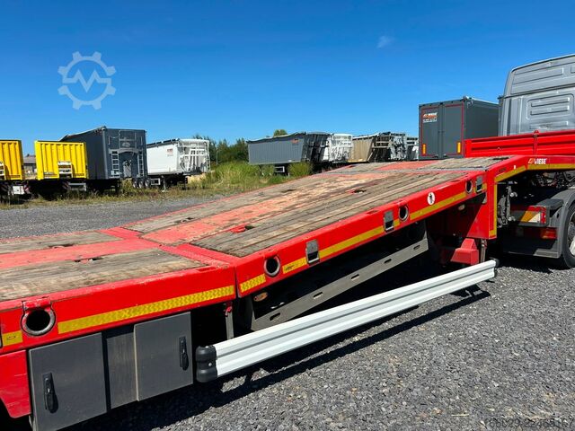 Low loader semitrailer KÄSSBOHRER SLS HS Tieflader mit hydr. Schwanenhals + Rampen
