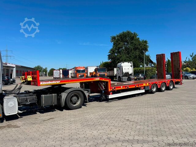 Low loader semitrailer KÄSSBOHRER SLS HS Tieflader mit hydr. Schwanenhals + Rampen