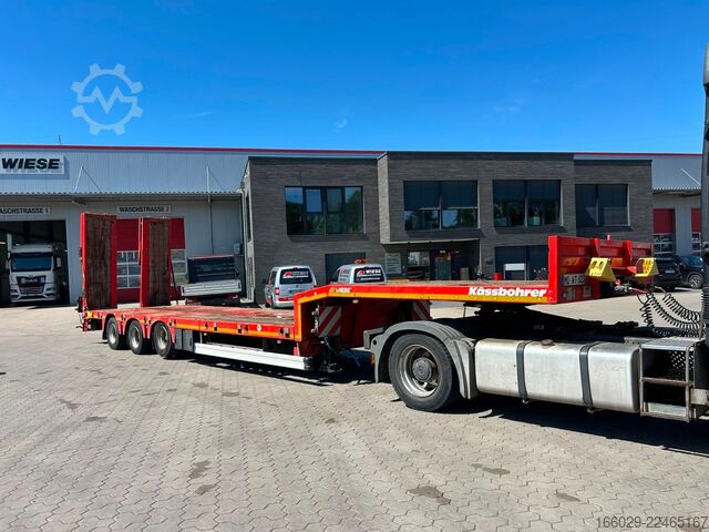 Low loader semitrailer KÄSSBOHRER SLS HS Tieflader mit hydr. Schwanenhals + Rampen