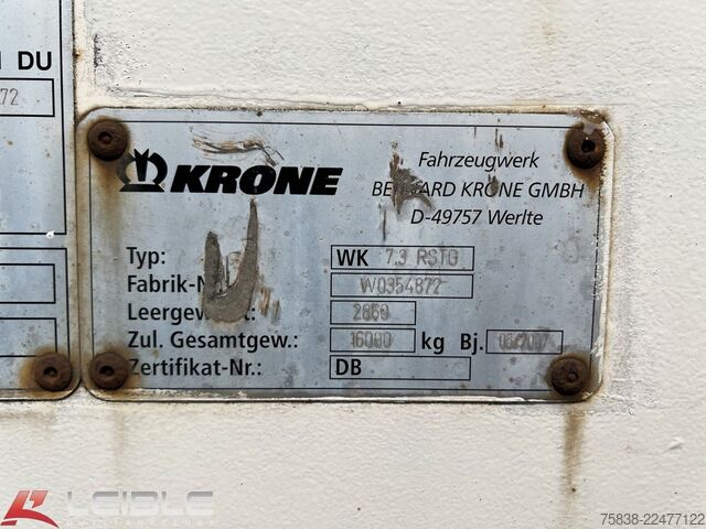 Anhänger-Wechselpritsche KRONE WK 7.3 RSTG*Koffer*45m³*Rolltor*