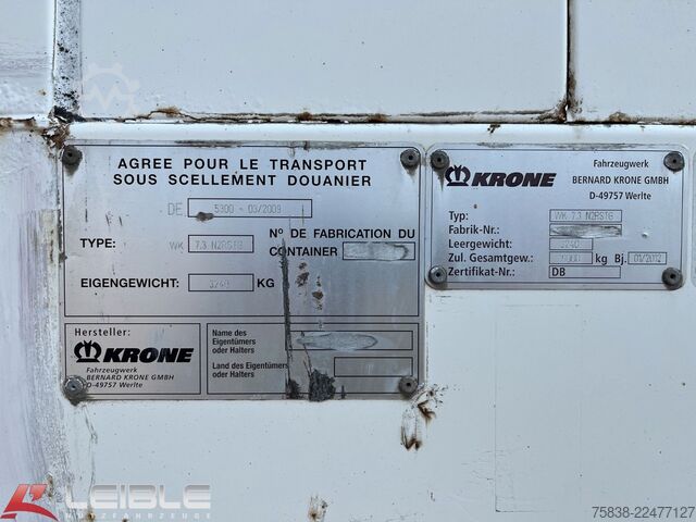 Anhänger-Wechselpritsche KRONE WK 7.3N2RSTG*Koffer*45m³*Rolltor*Doppelstock