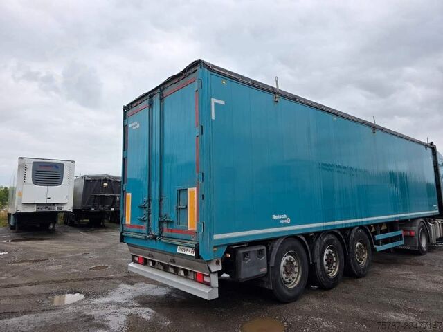 Walking floor semitrailer REISCH 65 cbm Schubboden, Lift, SAF Scheibe