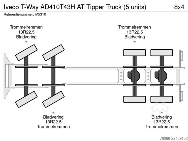 Tipper Iveco T-Way AD410T43H AT Tipper Truck (5 units)