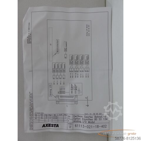 Component  Axesta Grossenbacher 50 50 630 SN:910221002  !