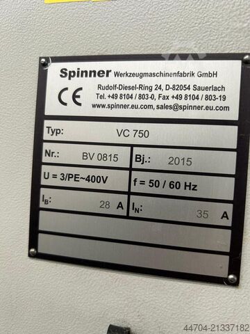 Vertikales Bearbeitungszentrum Spinner VC 750