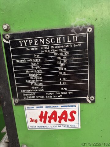 Heiz- und Gebläseeinheit Heizungsanlage Biomassekessel URBAS 500 KW