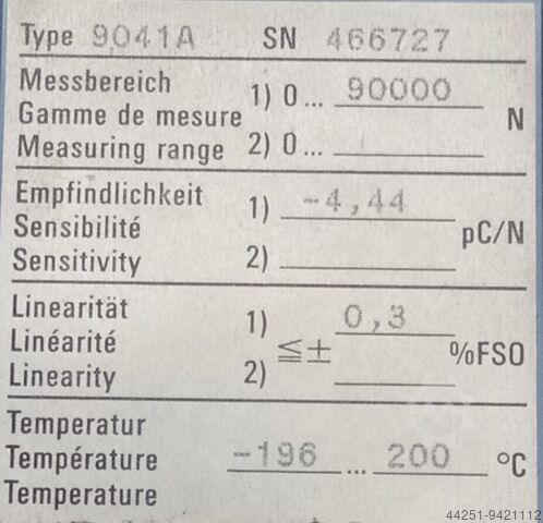 Piezoelectric force sensor Kistler