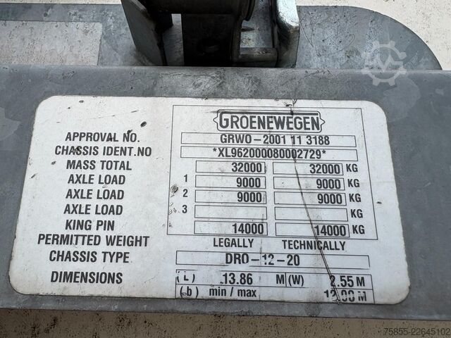 Koffer Groenewegen DRO-12-20 2 Axle / CLosed Box / Koffer / BPW Ax...