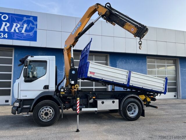 Three-way tipper truck with crane Renault Midlum 240