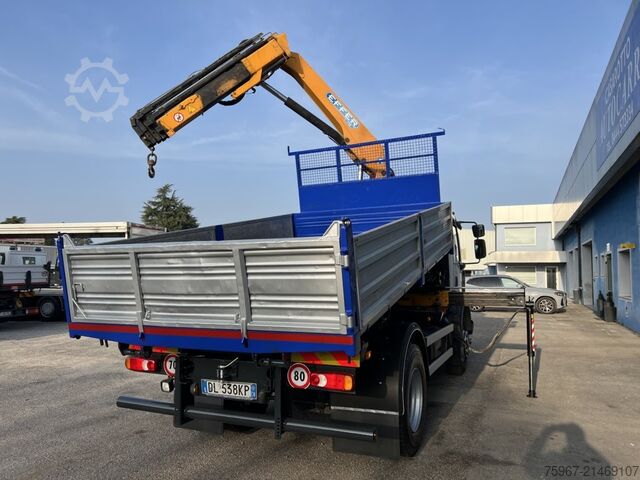 Three-way tipper truck with crane Renault Midlum 240