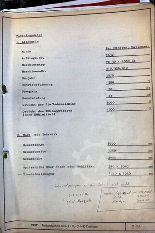 Tieflochbohrmaschine TBT TE 30-1000 SO