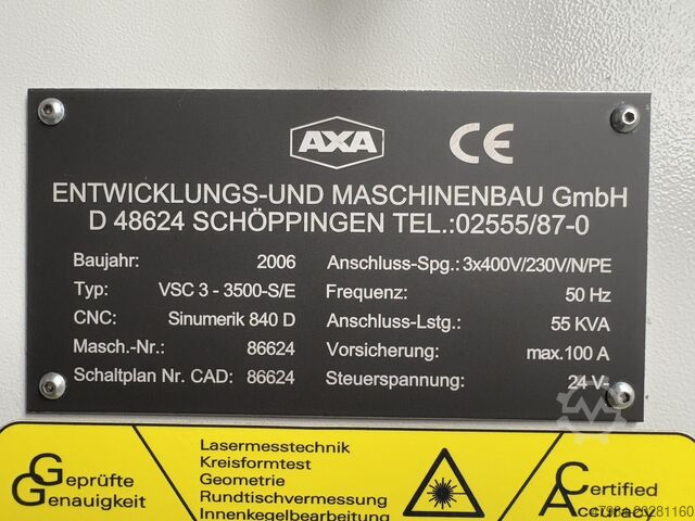 Travelling column milling machine AXA VSC 3-3500-S/E