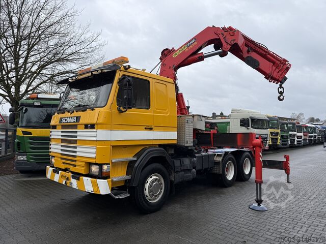 Truck mounted crane Scania R143 450 V8 6X4 Kran Palfinger 45000 / Oldtimer