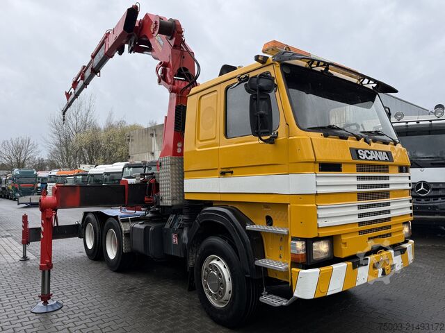 Truck mounted crane Scania R143 450 V8 6X4 Kran Palfinger 45000 / Oldtimer