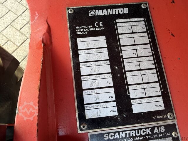 Manitou 180ATJ Gelenkteleskop-Arbeitsbühne / Hubarbeitsbühne, 18 m Arbeitshöhe, 4x4x4, Baujahr 2007, MANITOU 180ATJ Knikarm hoogwerker / Arbeitsbuhne 18M werkhoogte 4x4x4 2007 2800uur Diesel