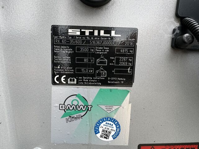 Still RX60-35/600 Triplex 595 Freihub/3. & 4. Funktion elektrisch 2018 STILL RX 60-35 / 600