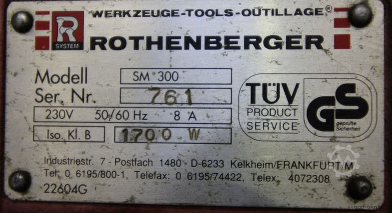 Thread cutting machine 1/2-2 inch Rothenberger SM-300