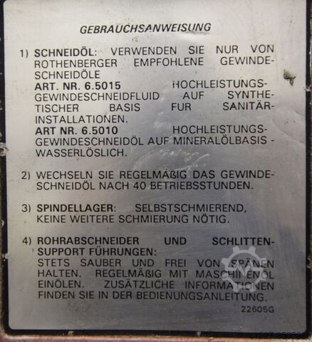 Thread cutting machine 1/2-2 inch Rothenberger SM-300