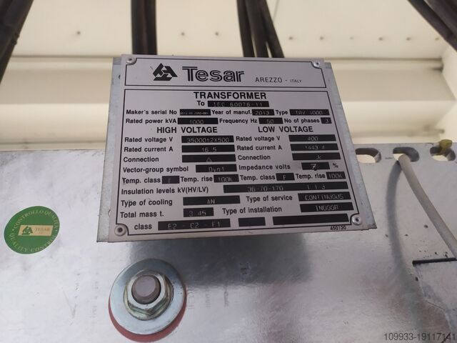 Transformer ABB, TESAR 800, 1000 kVA 35/0,4kV