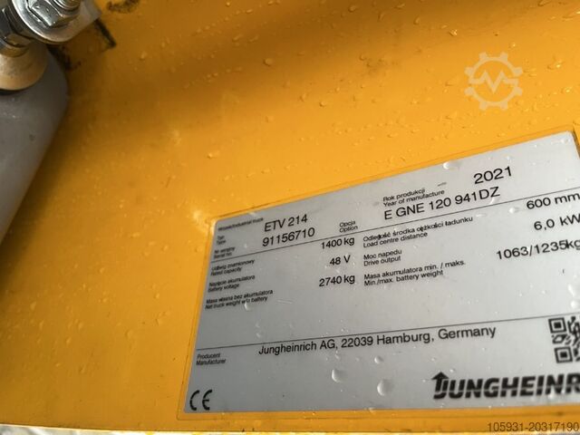 Reach Truck Jungheinrich ETV214
