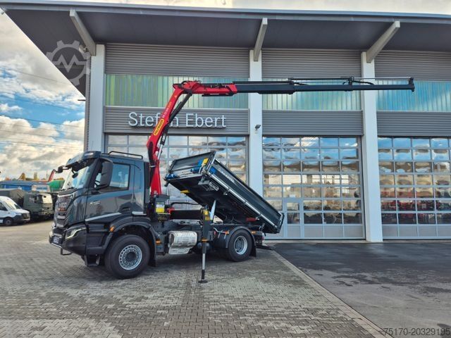 Three-sided tipper truck IVECO AD200X46/P HR OFF Palfinger PK 12.501 Funk AHK