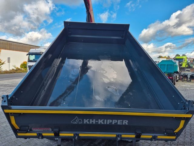 Three-sided tipper truck IVECO AD200X46/P HR OFF Palfinger PK 12.501 Funk AHK