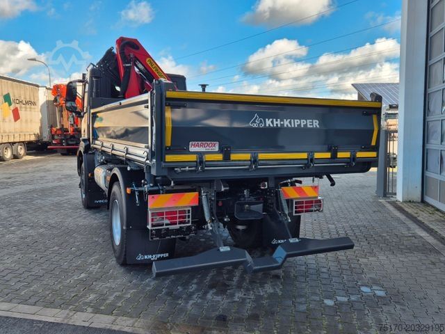 Three-sided tipper truck IVECO AD200X46/P HR OFF Palfinger PK 12.501 Funk AHK