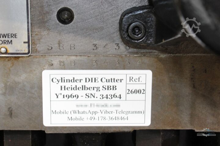 Letter Press Cylinder DIE Cutter Heidelberg SBB