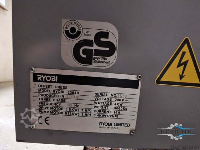 4 Farben Offsetdruckmaschine / 4 Color Sheet-Fed Offset Press Ryobi 3304H