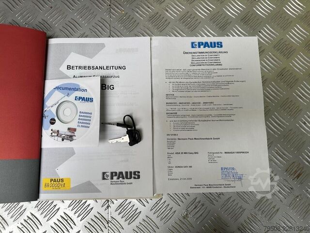 Construction lift Paus 25WH Easy Big Lift, 2009, first owner, rarely used