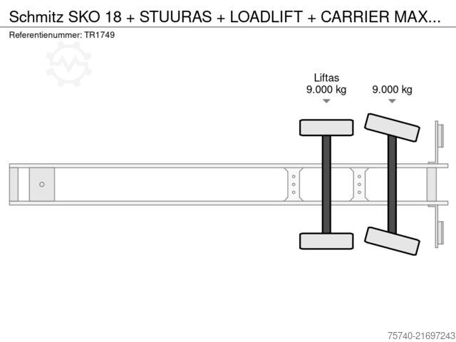 Refrigerated/freezer transport Schmitz SKO 18 + STUURAS + LOADLIFT + CARRIER MAXIMO 1300