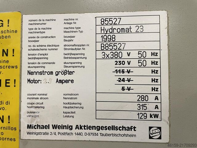 Hobel- und Kehlautomat WEINIG HYDROMAT  (9 spindle)
