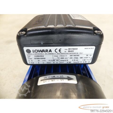 Komponente Lowara C0350/05/A Kreiselpumpe mit SM71BG/305 Motor SN: 00431 --