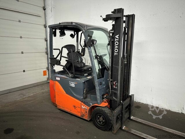 Electric 3-wheel forklift Toyota 8FBE16T - FREIHUB-Mast !!
