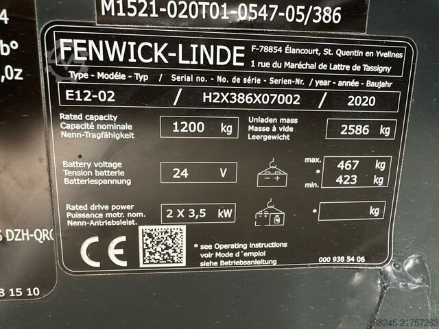 VS-22813 Electric triplex forklift Linde E12 COMPACT LINDE E12