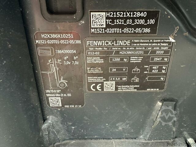 VS-22814 Electric triplex forklift Linde E12 COMPACT LINDE E12