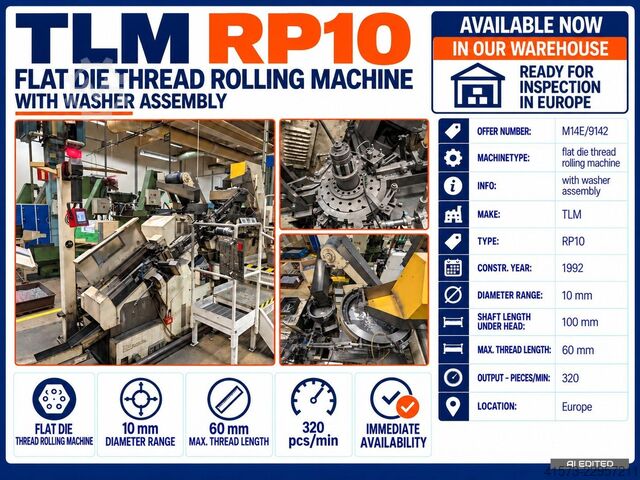 Flat die thread rolling machine TLM RP10