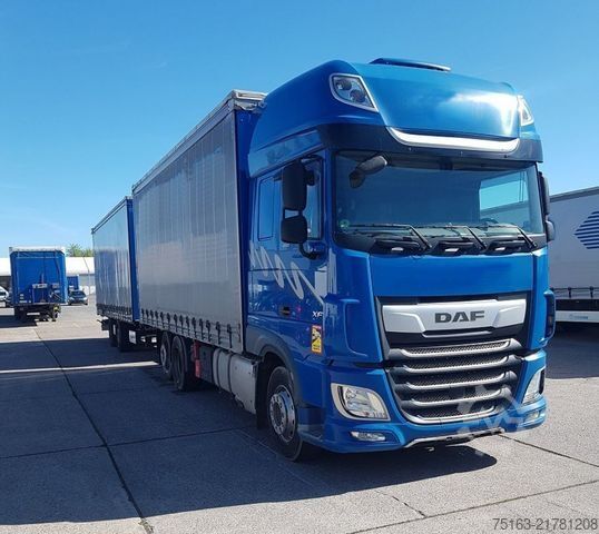 Flatbed truck with tarp DAF XF 450 FAR 6x2 Pritsche Plane Edscha+Schiebeplan