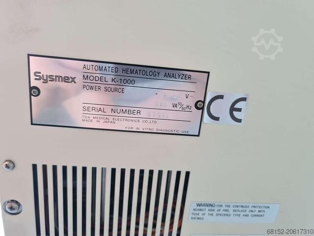 Sysmex K-1000 Hematology Analyzer Sysmex K-1000